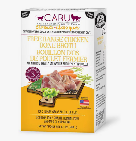 Caru Free Range Chicken Bone Broth for Dogs & Cats 1.1 lb box