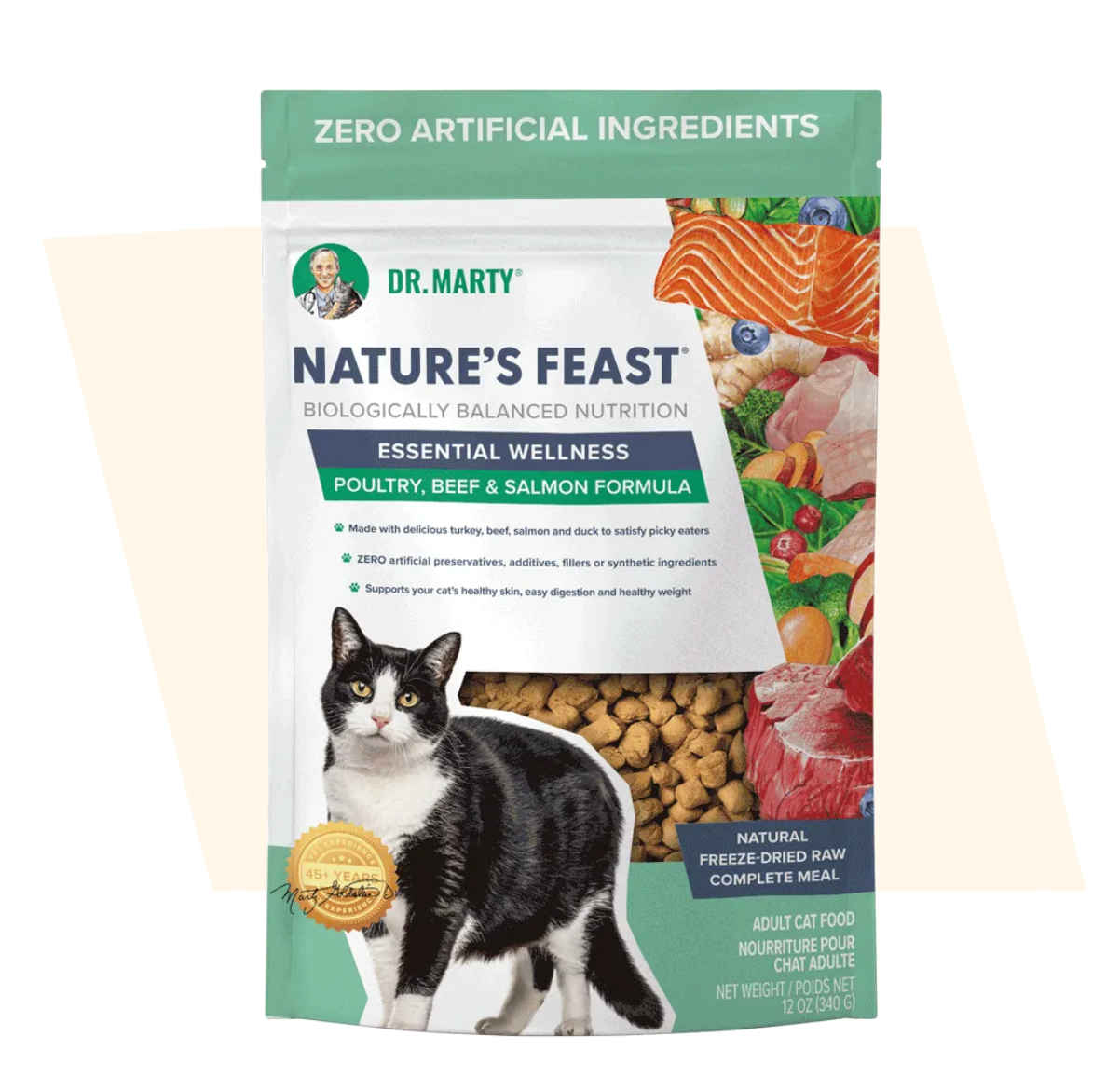 Dr. Marty Nature's Feast Essential Wellness Poultry, Beef, and Salmon Cat 12oz