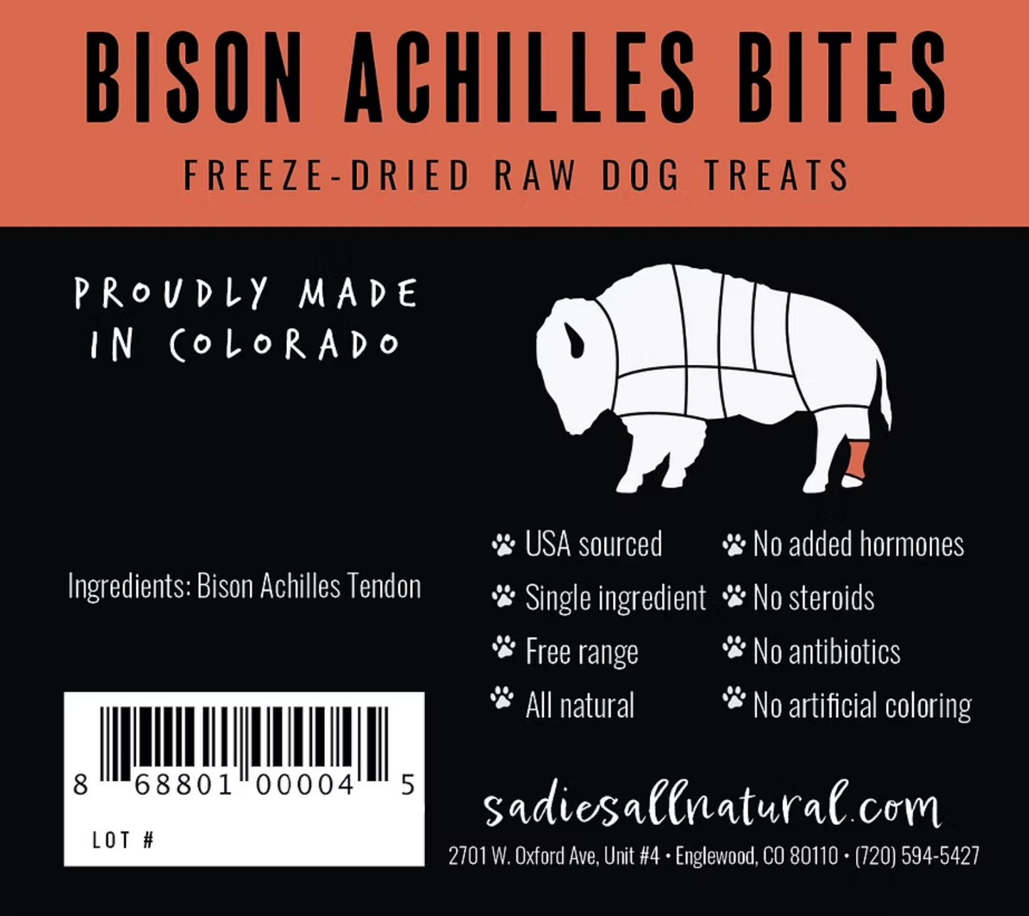 Sadie’s Naturals Bison Achilles Bites