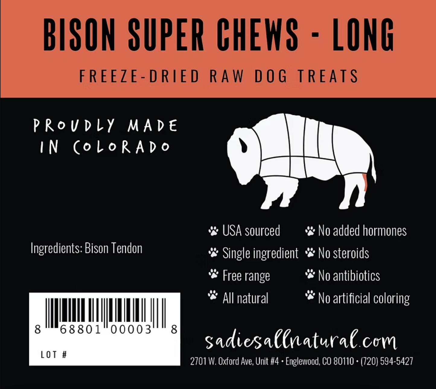 Sadie’s Naturals Bison Super Chews