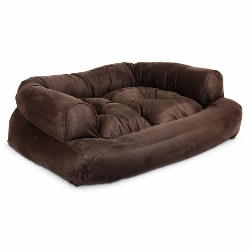 Overstuffed Luxury Dog Sofa: Camel / Large