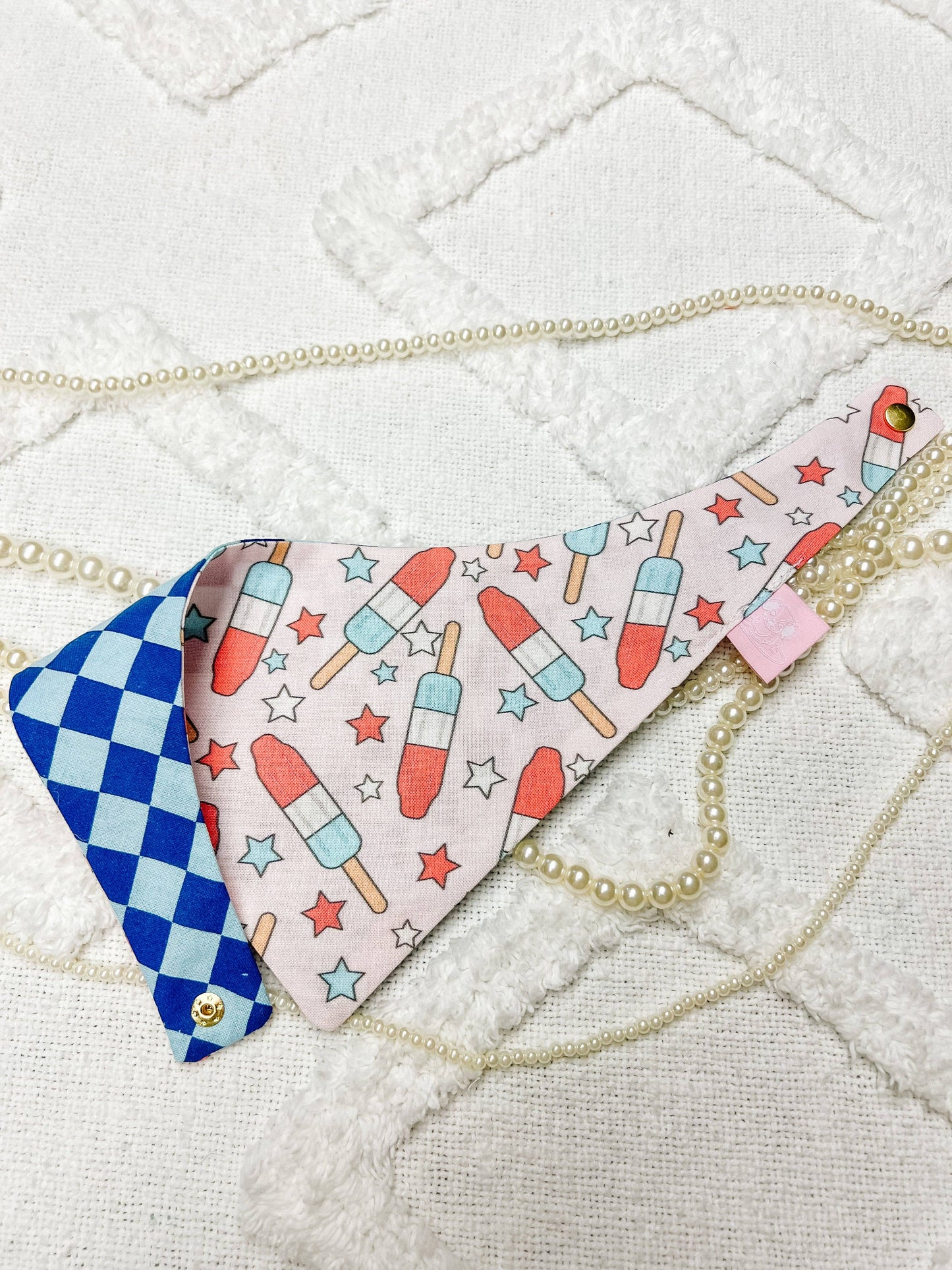 Popsicles Cotton Curved Neck Pet Bandana: L