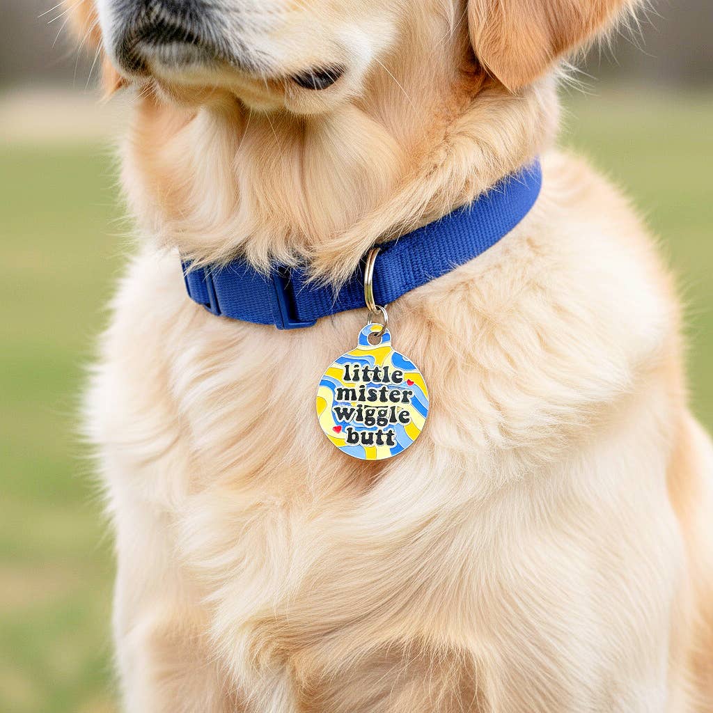 Dog ID Tag Collar Charm - Little Mister Wiggle Butt