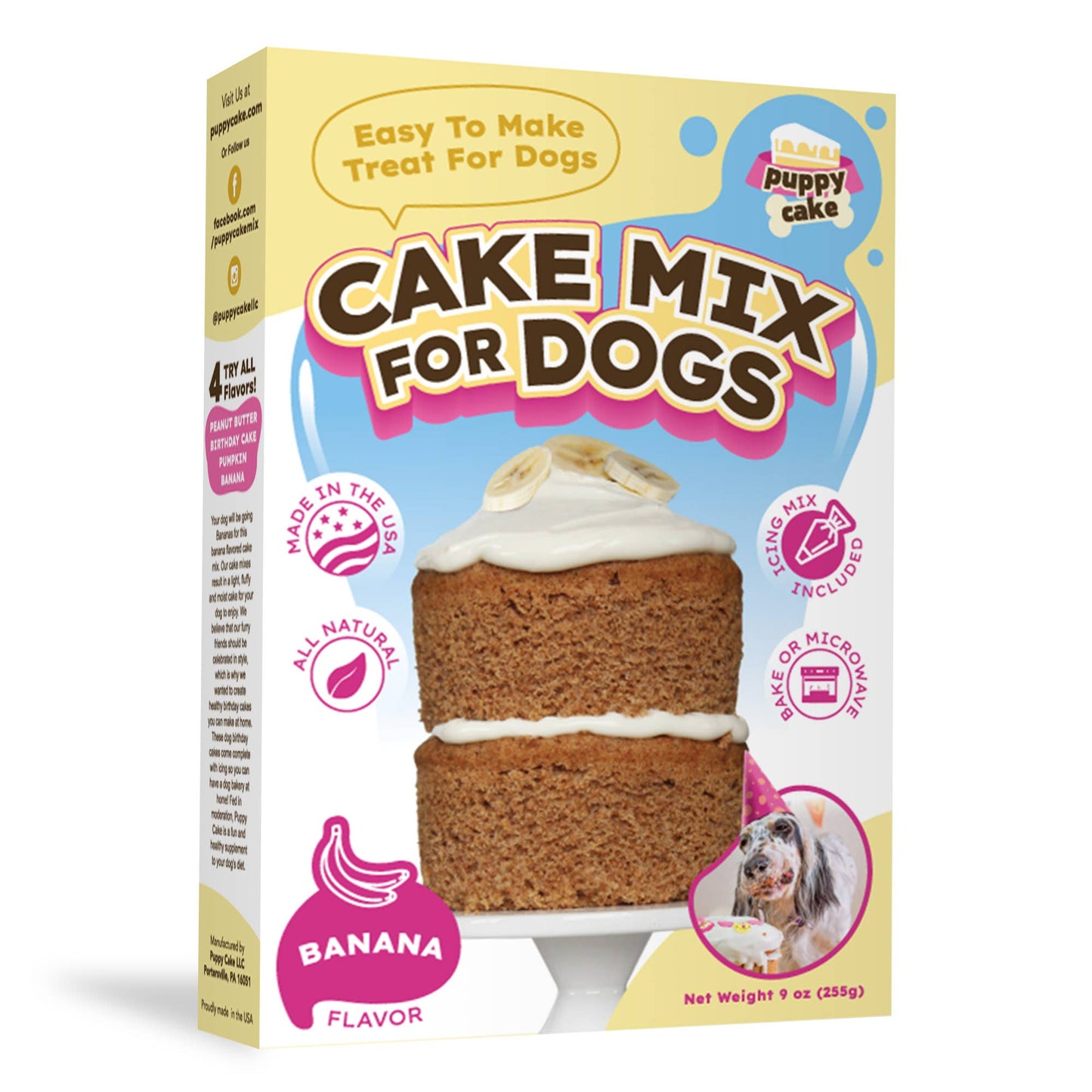 Puppy Cake - Dog Birthday Cake Mixes with Icing: Pumpkin (wheat-free)