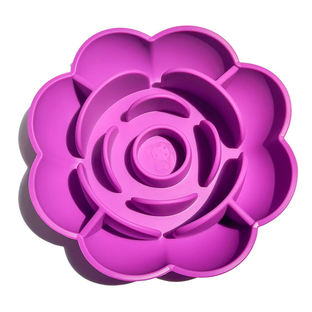 Slow Feeder Bowl with Suction Cup Base Flower | Silicone: Bubblegum Pink