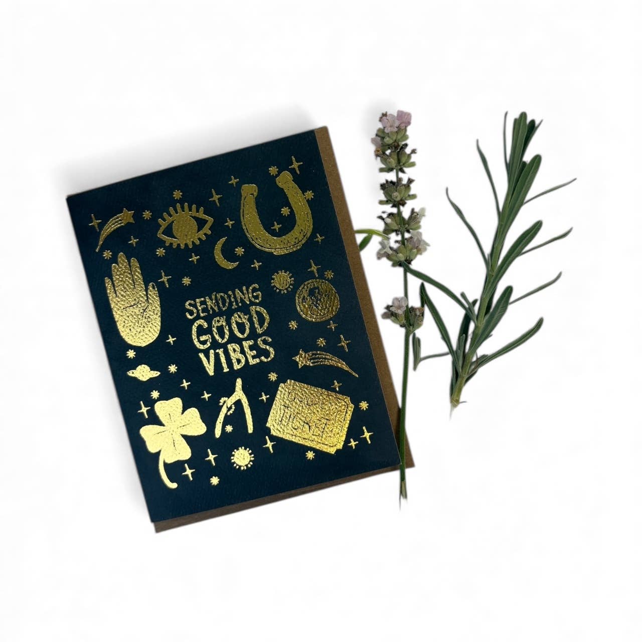 Sending Good Vibes Goldfoil Greeting Card