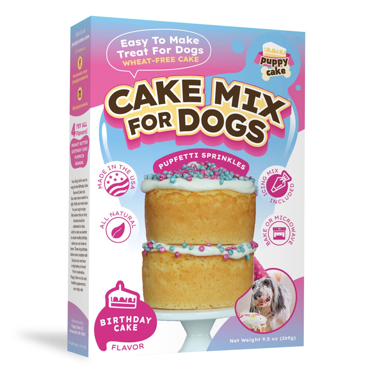 Puppy Cake - Dog Birthday Cake Mixes with Icing: Pumpkin (wheat-free)