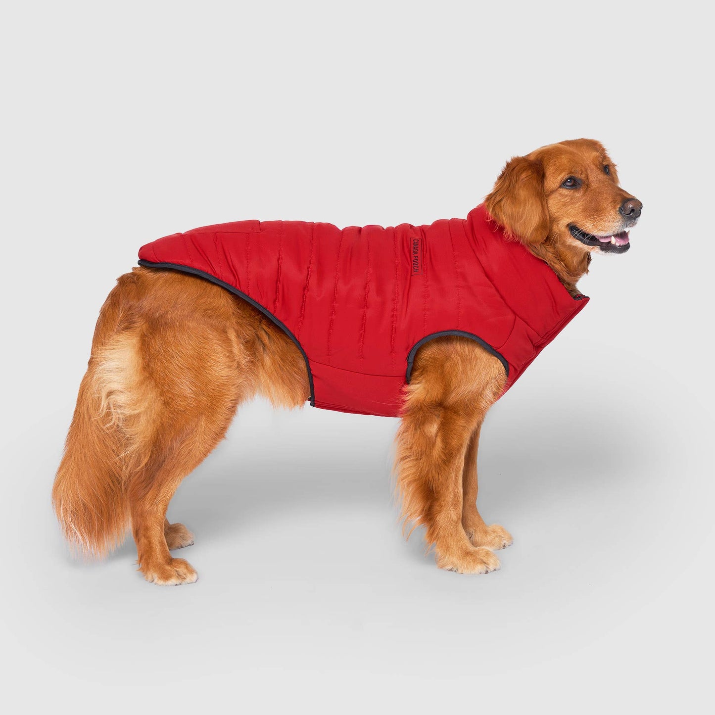Reversible Puffer Vest- Dog Coat: Red/Black