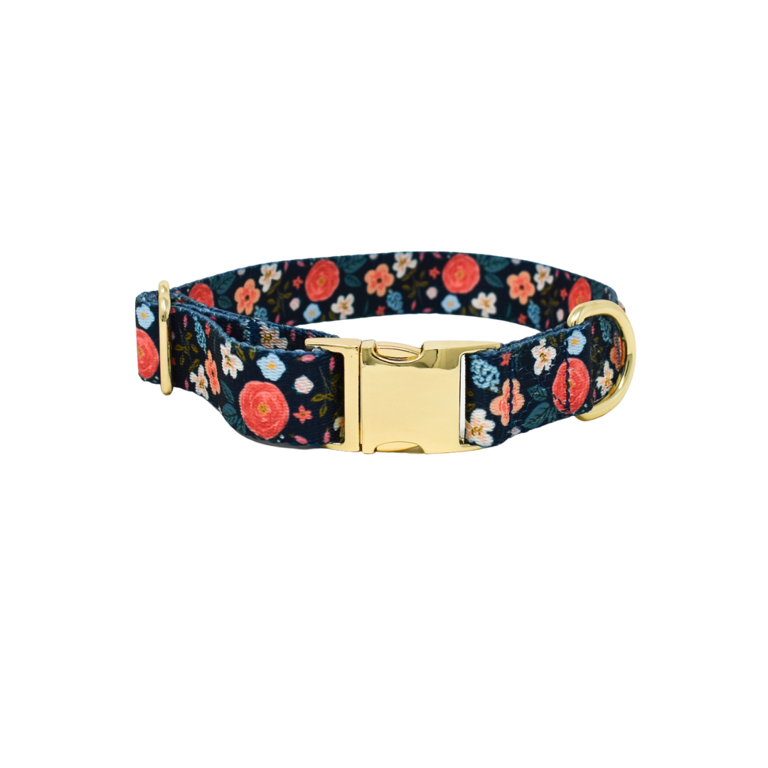 Riley Dark Floral Dog Collar