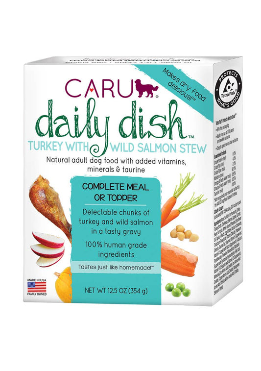 Caru Daily Dish Turkey With Wild Salmon Stew for Dogs