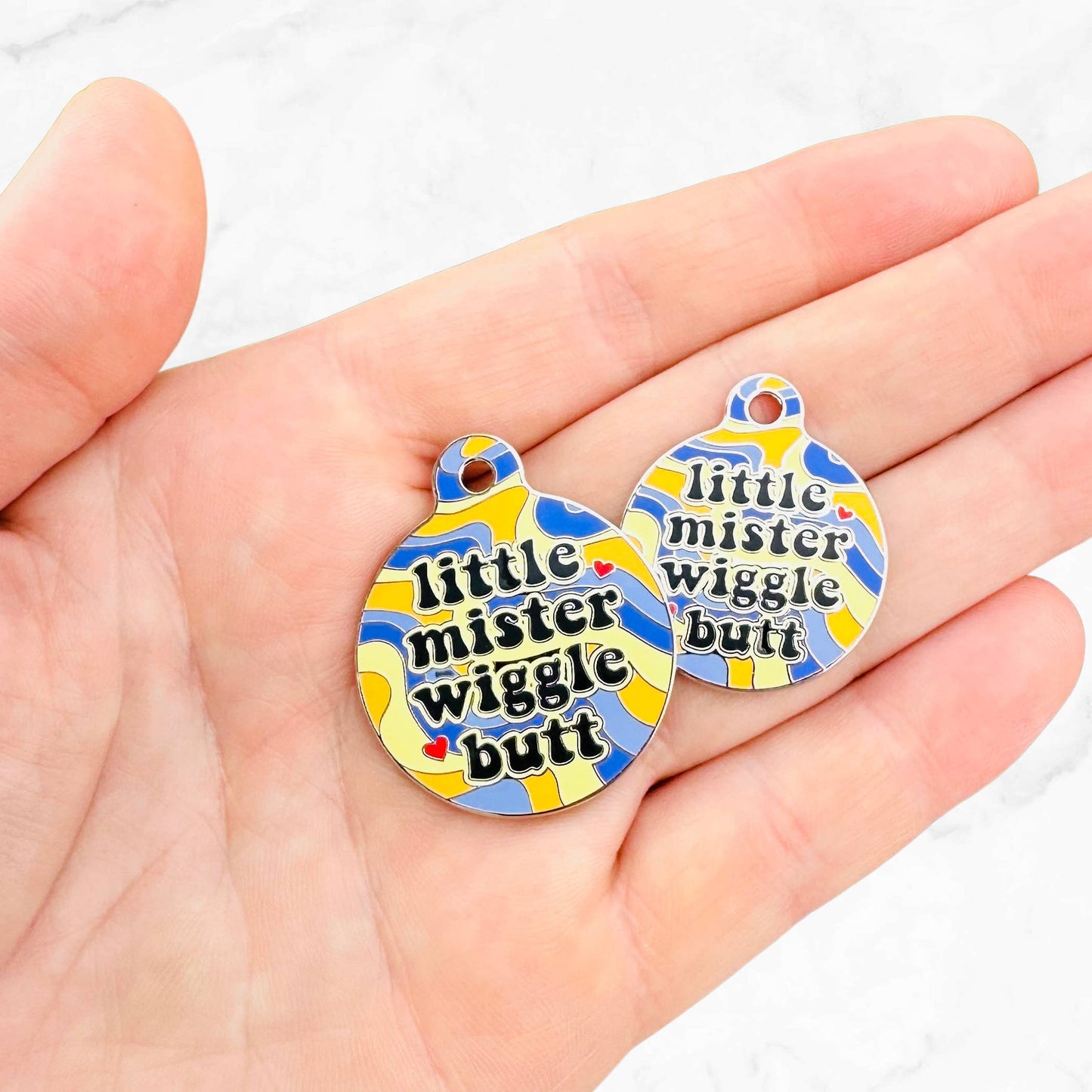 Dog ID Tag Collar Charm - Little Mister Wiggle Butt