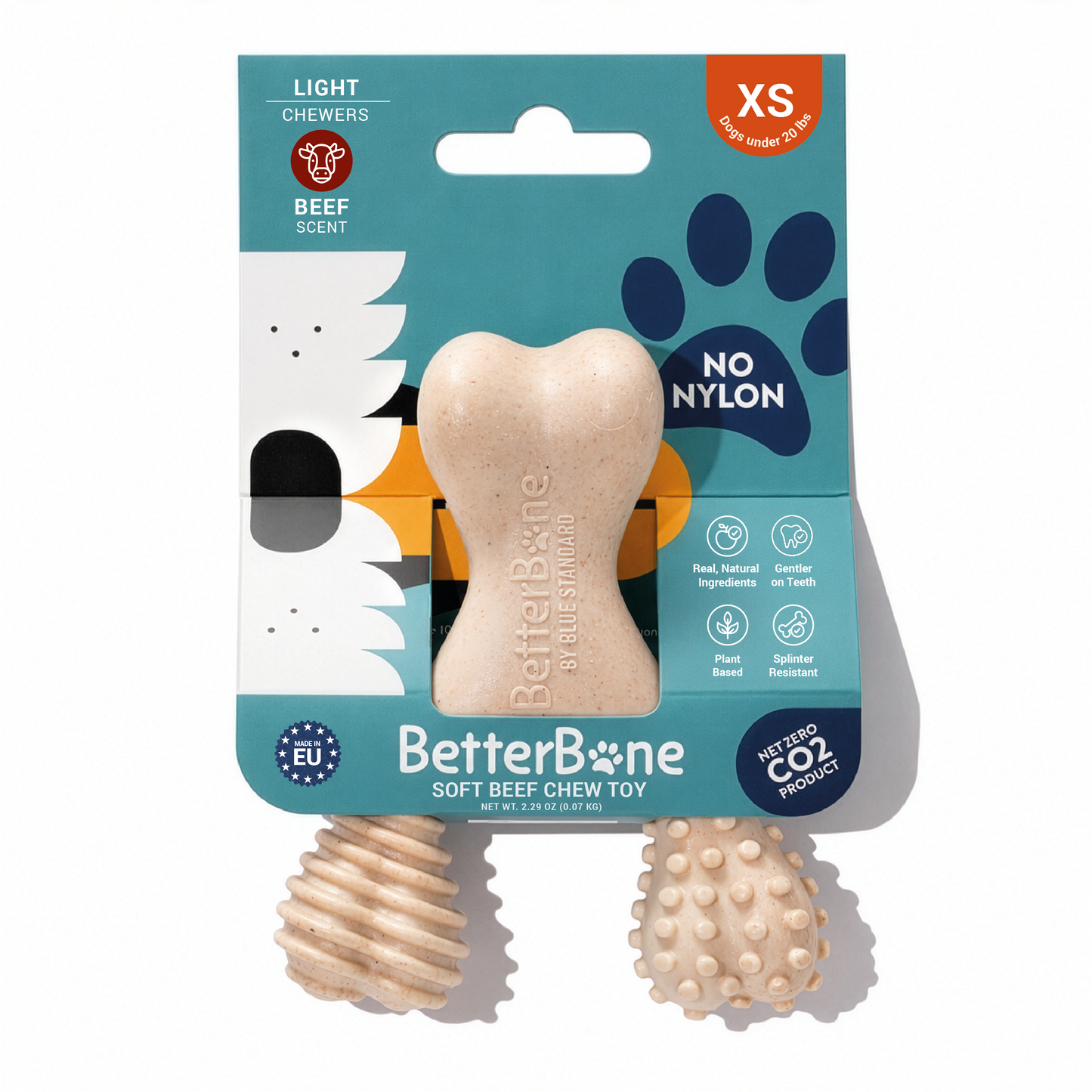 BetterBone Wishbone Plant Based Chew Toy - MINI SIZE: Moderate / Beef / Mini