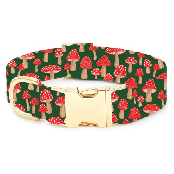 Mushroom Meadow Dog Collar