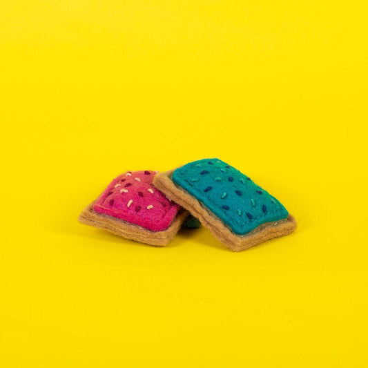 Wool Pop Tart Cat Toy: Blueberry