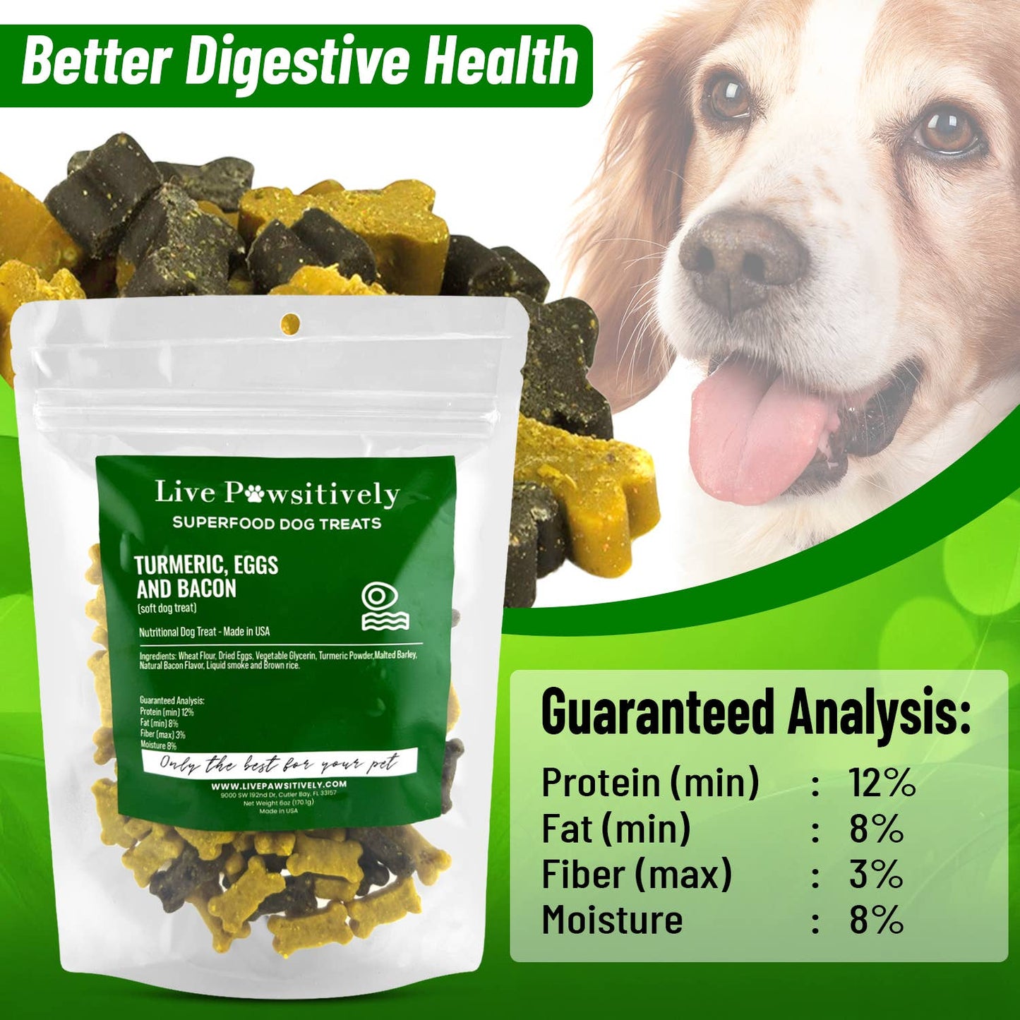 Turmeric, Eggs and Bacon (soft dog treat)