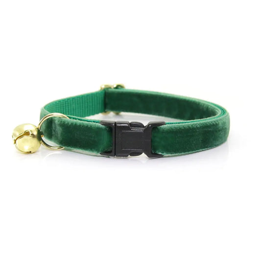 Hunter Dark Green Velvet Cat Collar