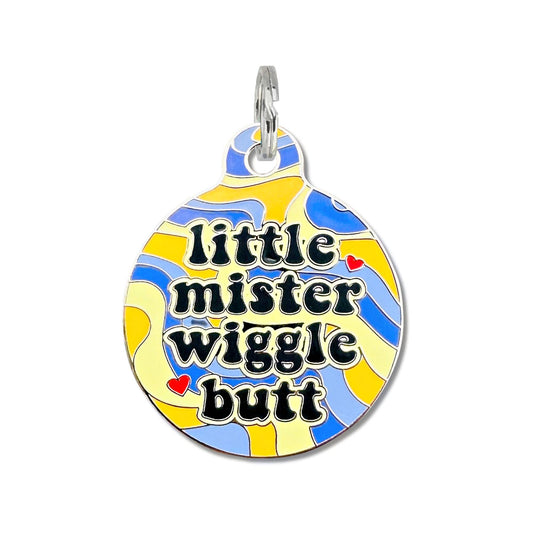 Dog ID Tag Collar Charm - Little Mister Wiggle Butt