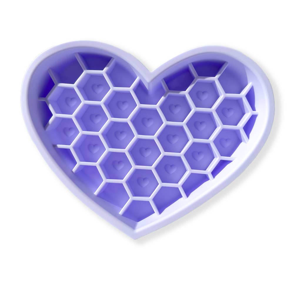 Heart Slow Feeder with Lick Mat : Sky Blue