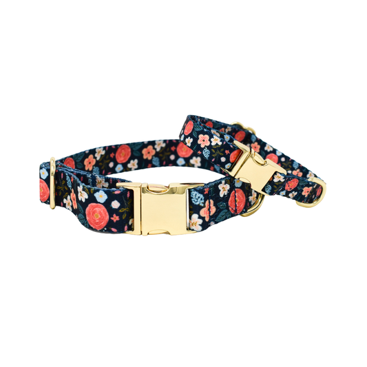 Riley Dark Floral Dog Collar