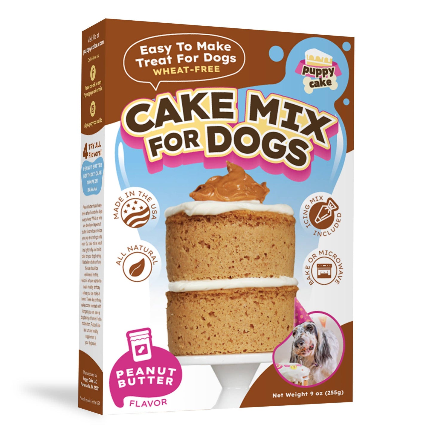 Puppy Cake - Dog Birthday Cake Mixes with Icing: Pumpkin (wheat-free)