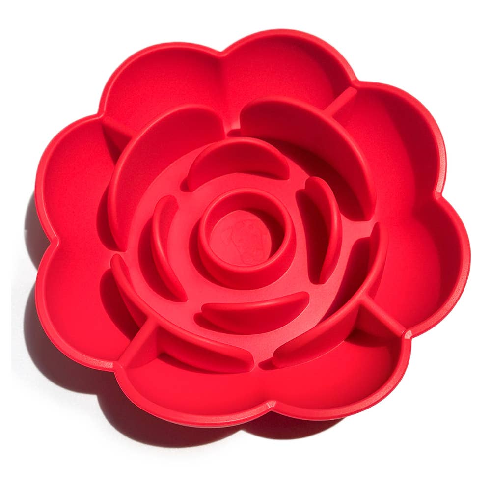 Slow Feeder Bowl with Suction Cup Base Flower | Silicone: Bubblegum Pink