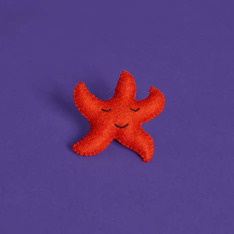 Wool Starfish Cat Toy: Orange