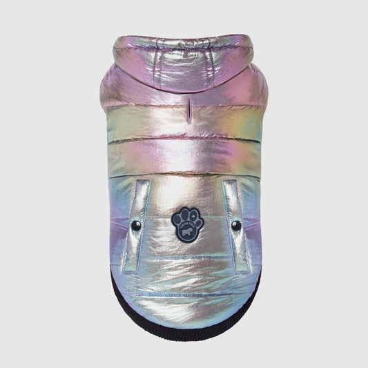 Shiny Puffer Vest- Dog Coat: Iridescent / 16