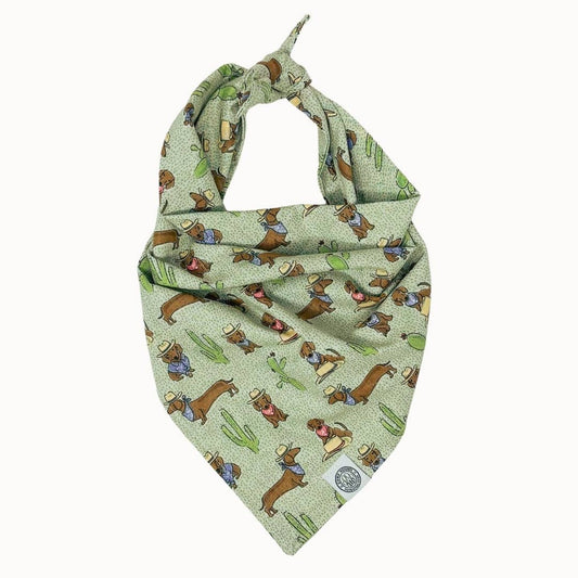 Bandit Dog Bandana | Cowboy Western Boho Pet Accessory: Gray / S