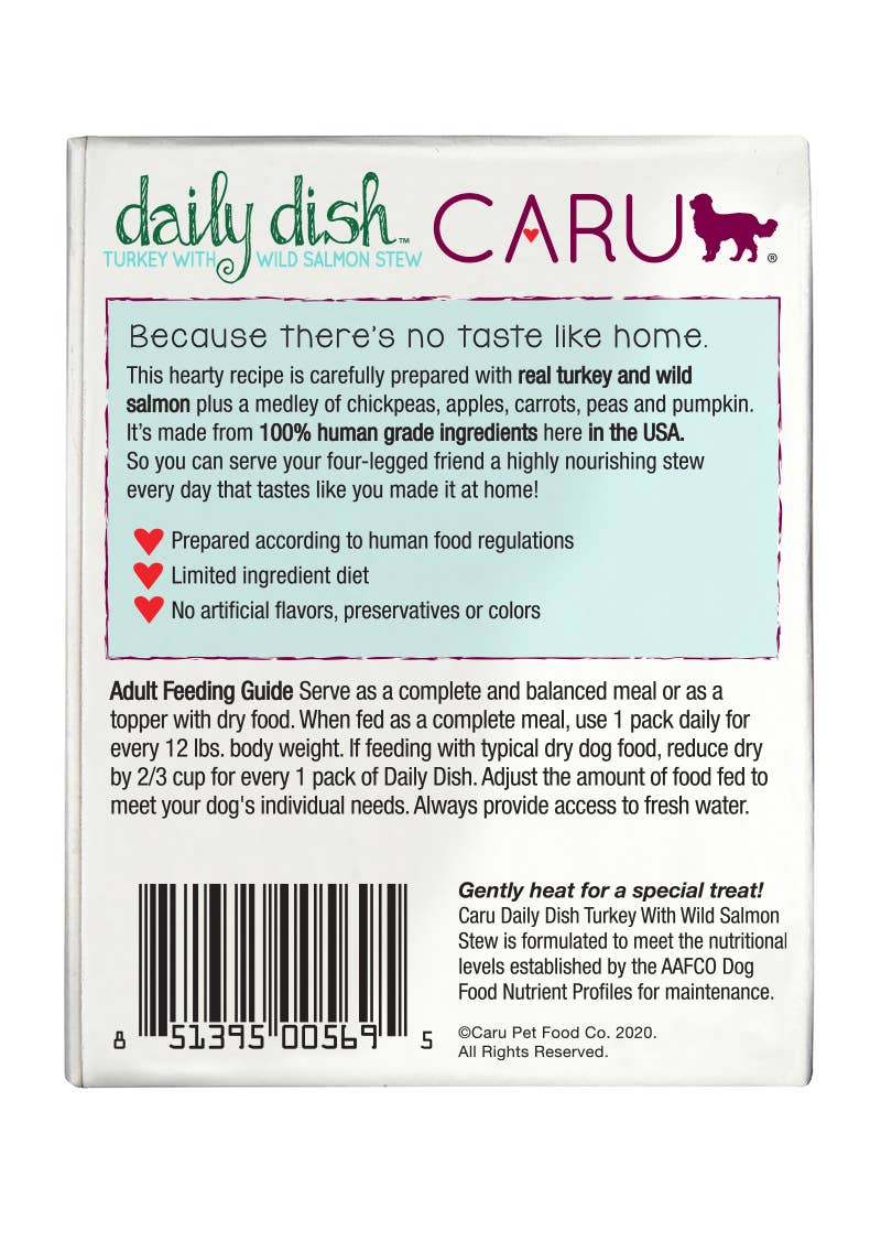 Caru Daily Dish Turkey With Wild Salmon Stew for Dogs