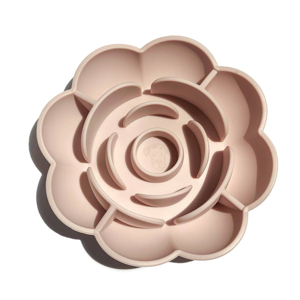 Slow Feeder Bowl with Suction Cup Base Flower | Silicone: Bubblegum Pink