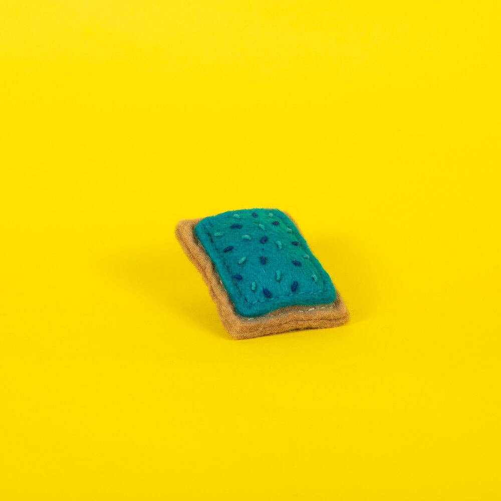 Wool Pop Tart Cat Toy: Blueberry