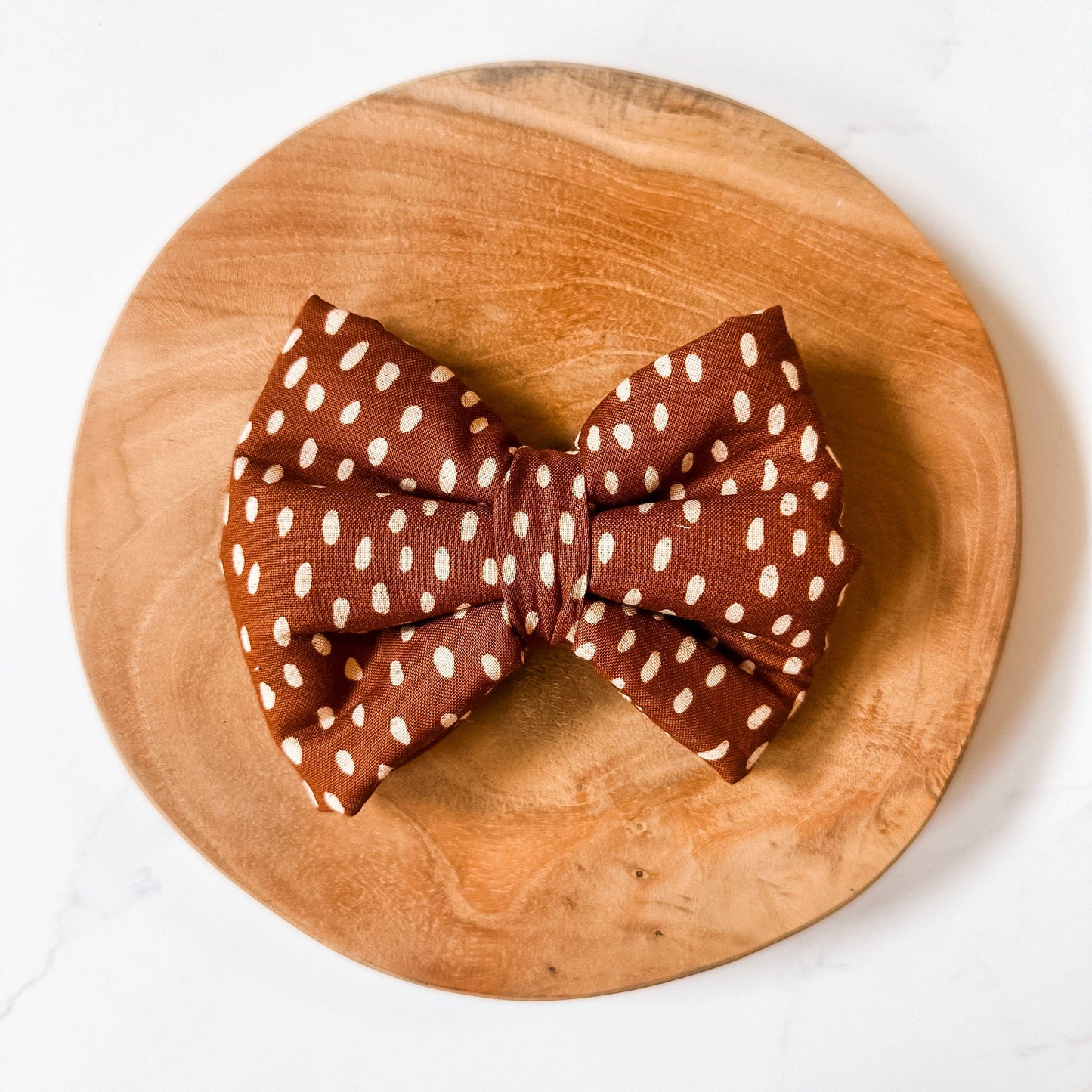 Copper Spot Plush Bow: Large
