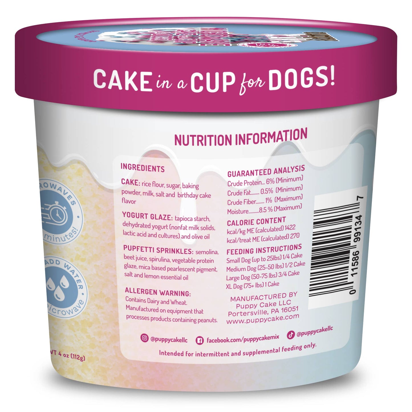 Cuppy Cake - Microwave Dog Birthday Cake in A Cup
