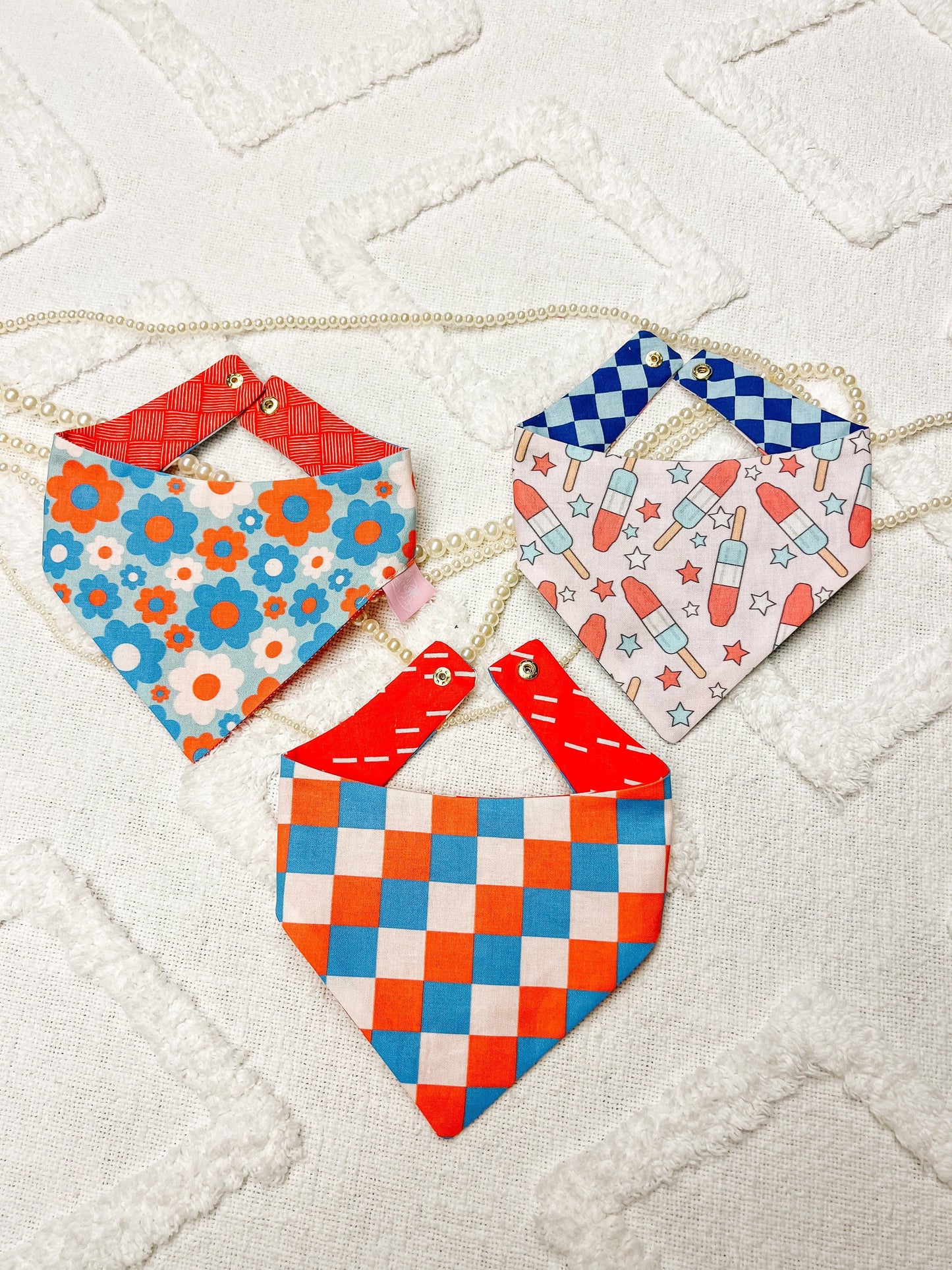 Popsicles Cotton Curved Neck Pet Bandana: L