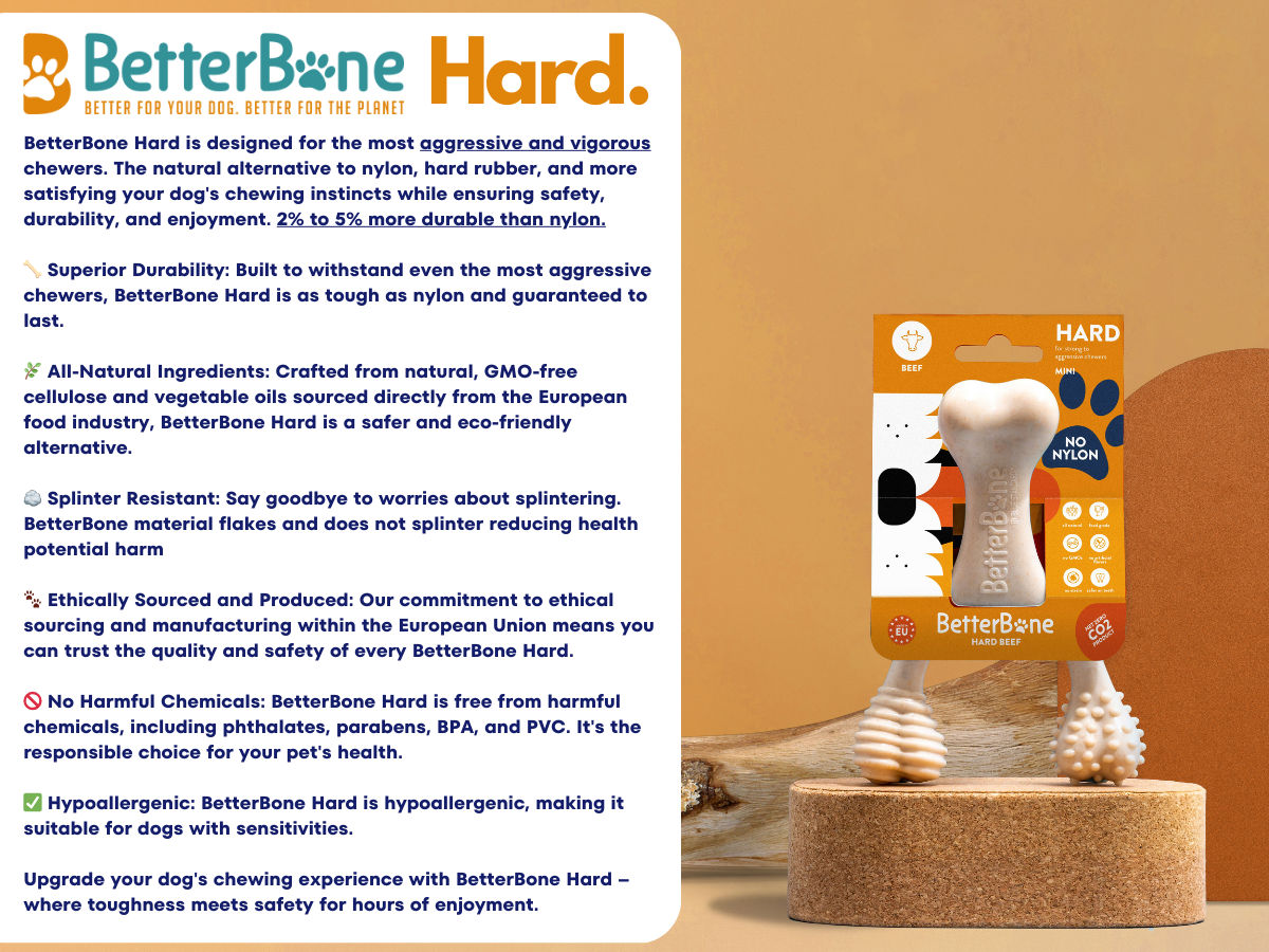 BetterBone HARD -Durable, All-Natural, No Nylon, Sustainable: Natural Venison / SMALL