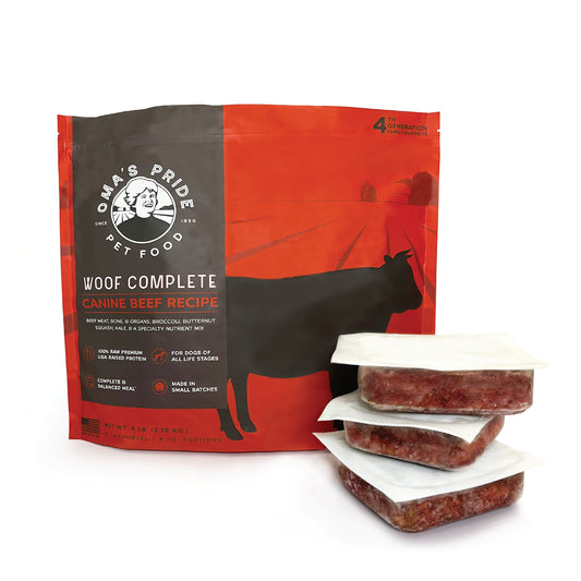 Oma's Pride Woof Complete Beef Recipe Pre-Portioned Packs
